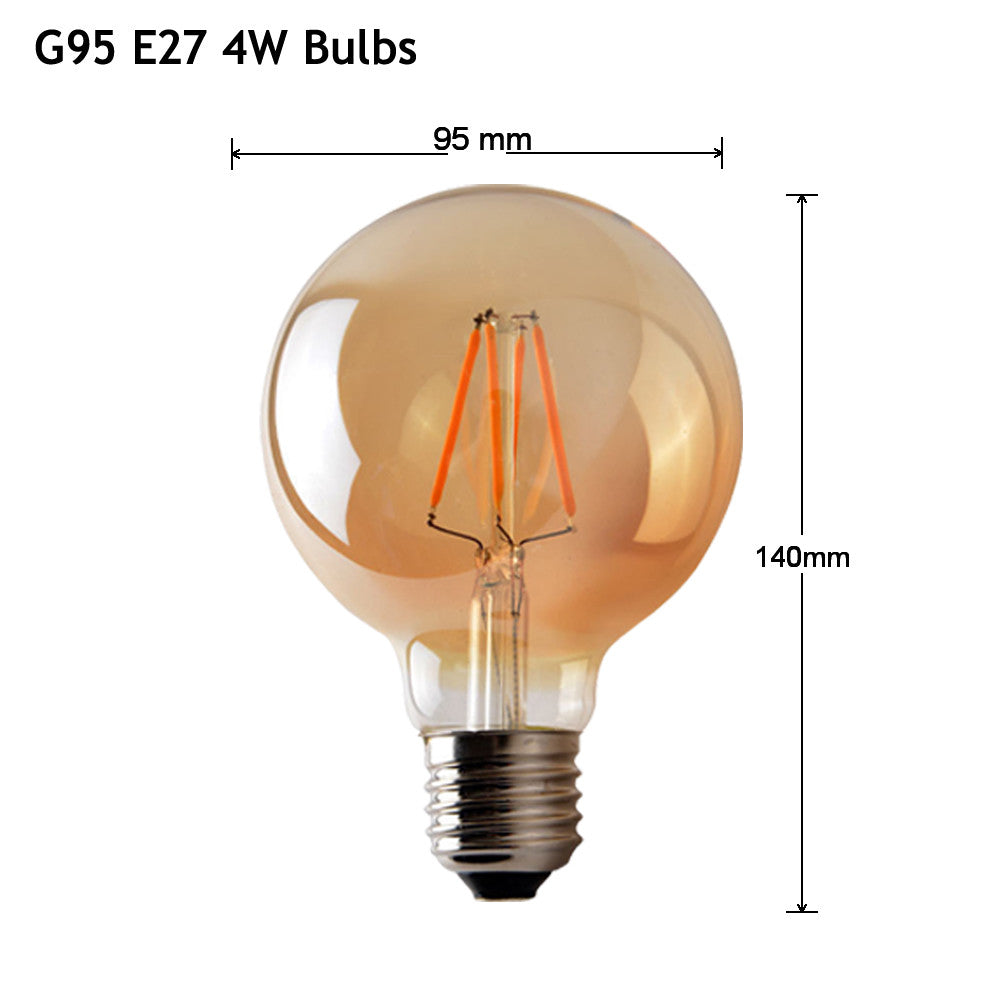 Vintage G95 LED Filament Bulb 4W Dimmable B22 Warm White ~1155