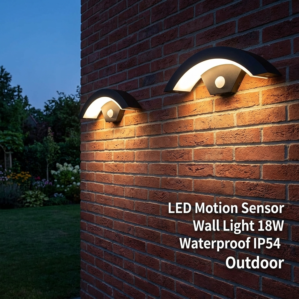LED Motion Sensor Wall Light 18W Waterproof IP54 Outdoor ~1081