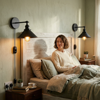 Dimmable Swing-Arm Wall Light | Plug-In Black Sconce + Bulb ~1076