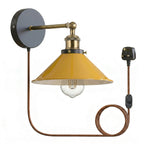 Industrial Plug-in Wall Light | Adjustable Brass Arm & Dimmer E27 ~1204