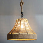 Hemp-covered Hanging Pendant Light with Metal ~1039