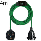 Green electrical cable with plug and socket