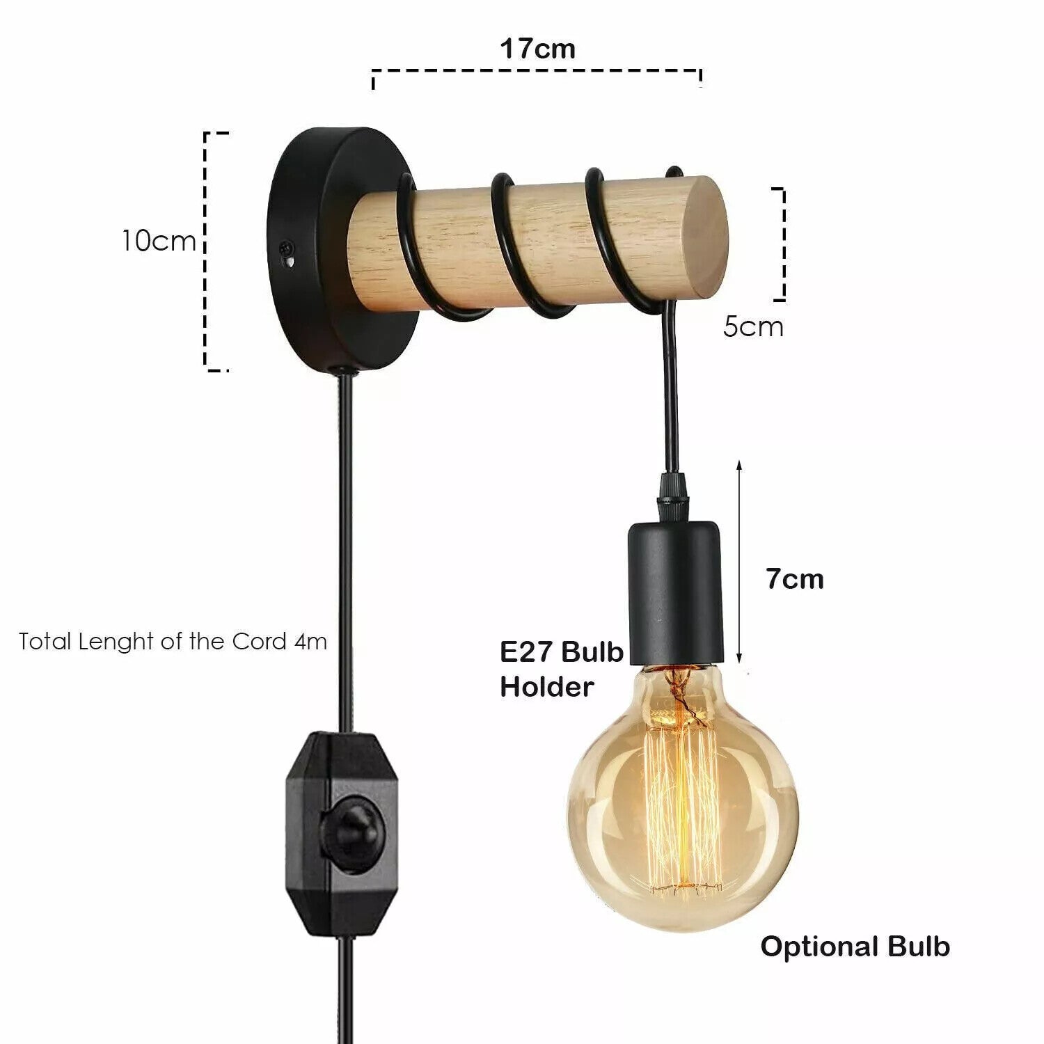 plug in wall light fixture