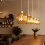 Amber Gold Glass Easy Fit Pendant Shade with Ridged Fluted Lines 15cm ~1200