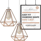 2-Pack Modern Diamond Cage Lampshades with Reducer Rings ~1005