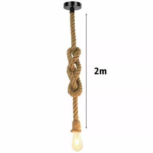 Industrial Hemp Rope Spider Chandelier | DIY E27 Pendant Light ~1087
