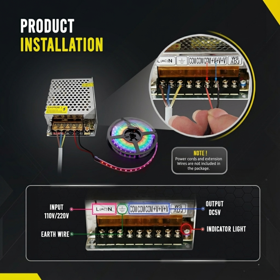 Universal IP20 DC 5V Power Supply Switching ~1007