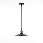 Vintage Pendant Lights Metal Flat Shade Hanging Retro Lamp