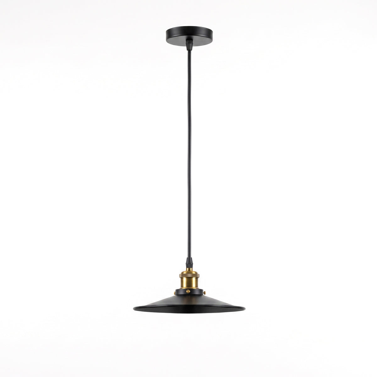 Vintage Pendant Lights Metal Flat Shade Hanging Retro Lamp