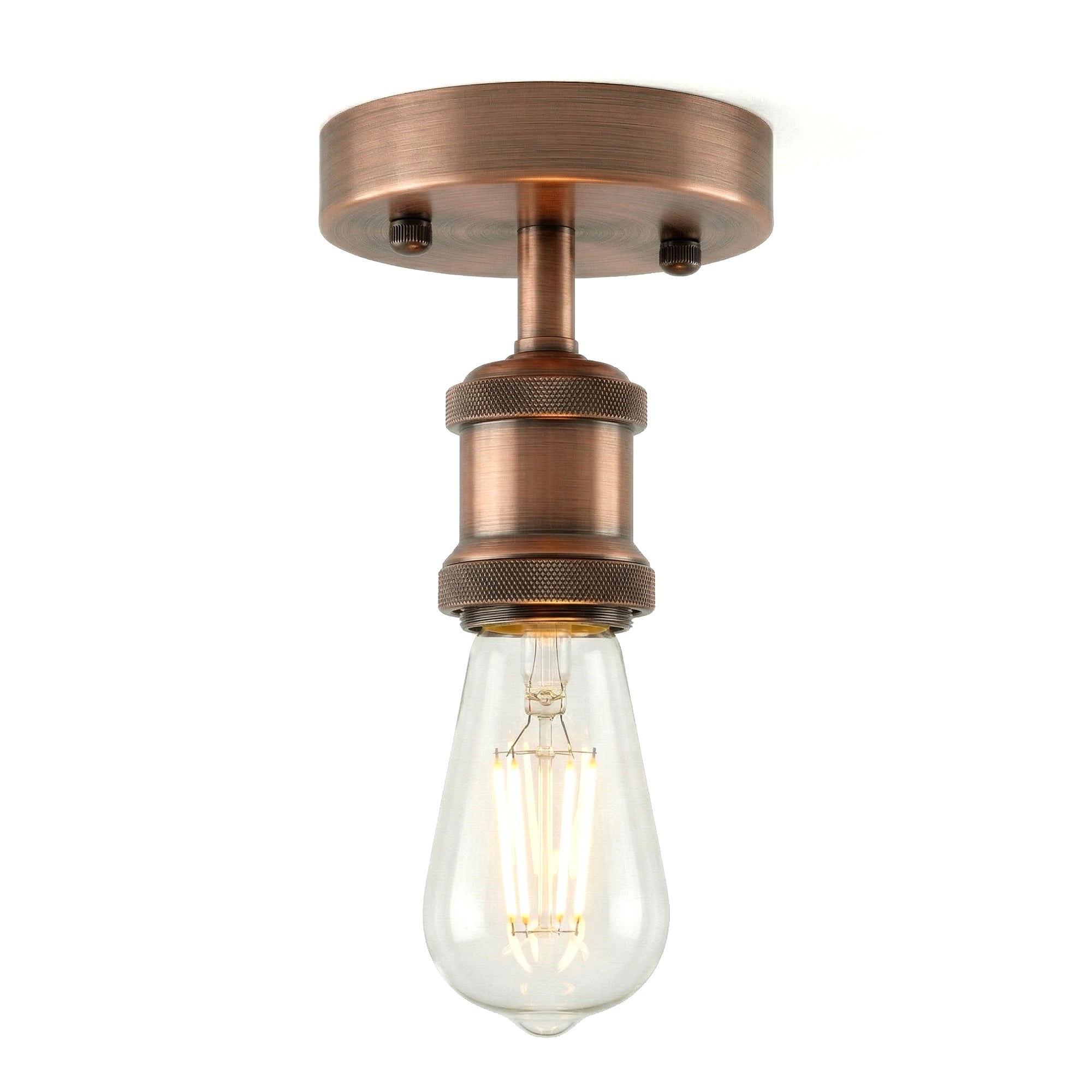 Vintage Black Ceiling Light | Retro E27 Flush Mount Holder ~1026