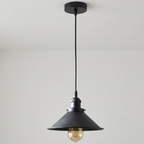 Vintage Industrial Black Cone Pendant Light with Adjustable Cable ~1108