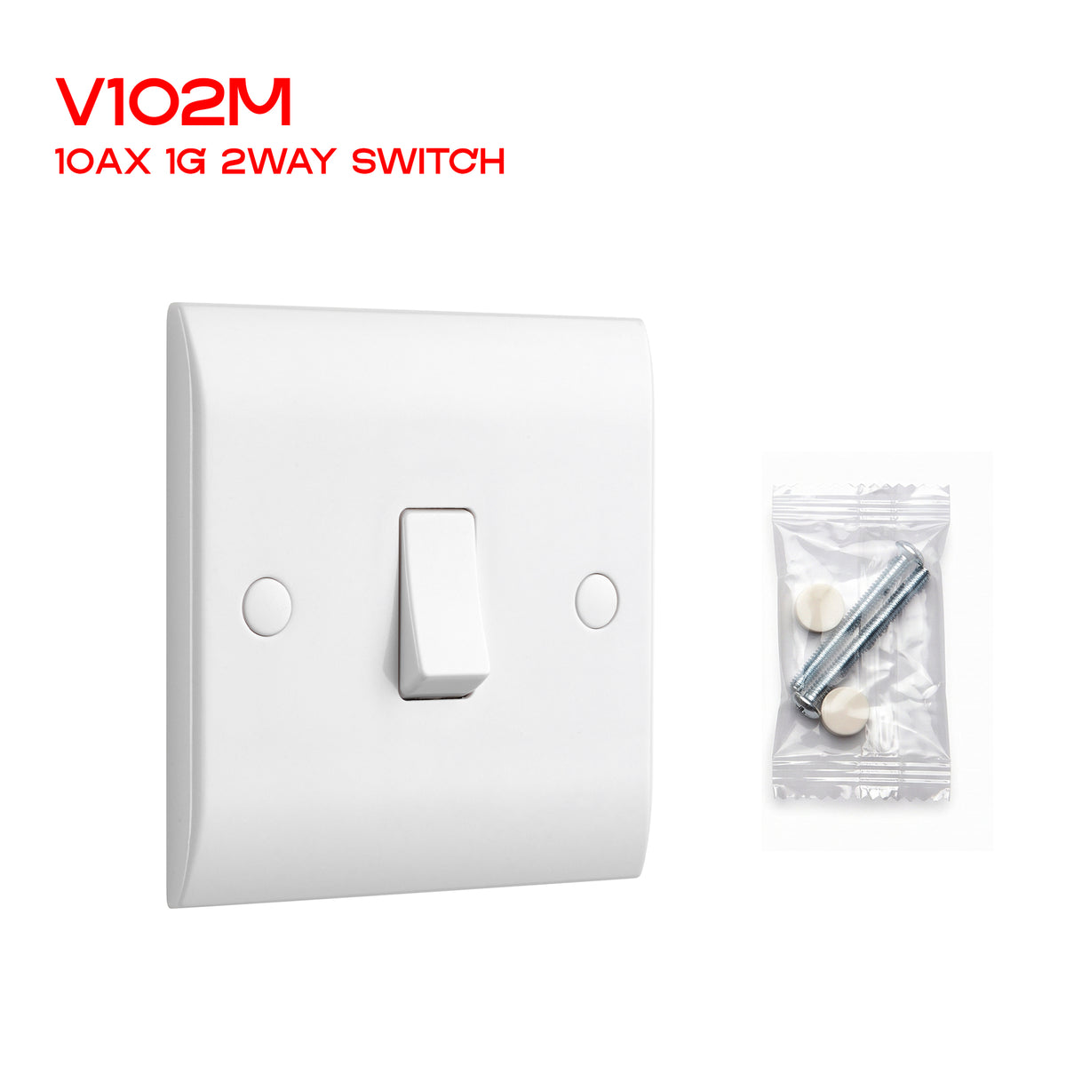 1, 2 & 3 Gang 2 Way White Light Switches – 250V AC ~1247