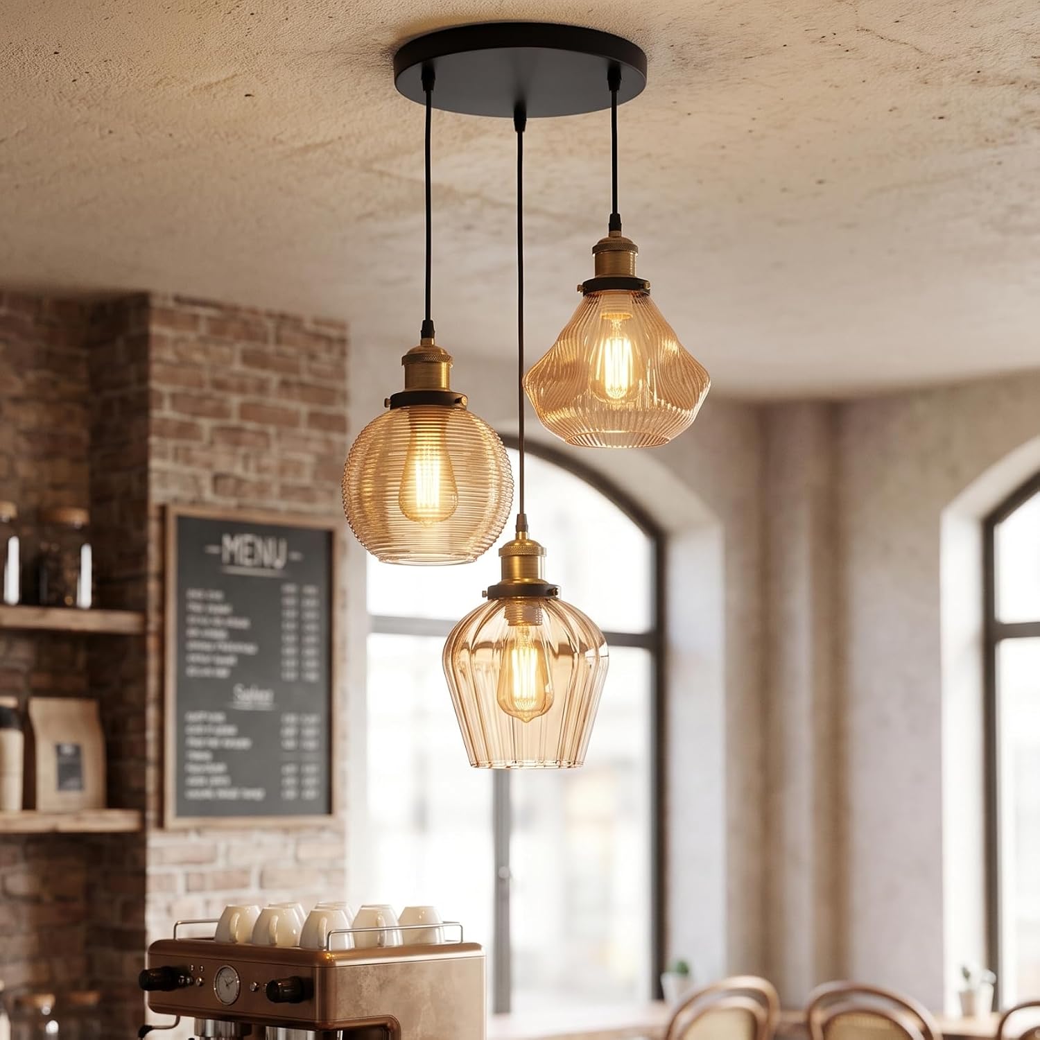 Glass Pendant Ceiling Light Fixture ~1190