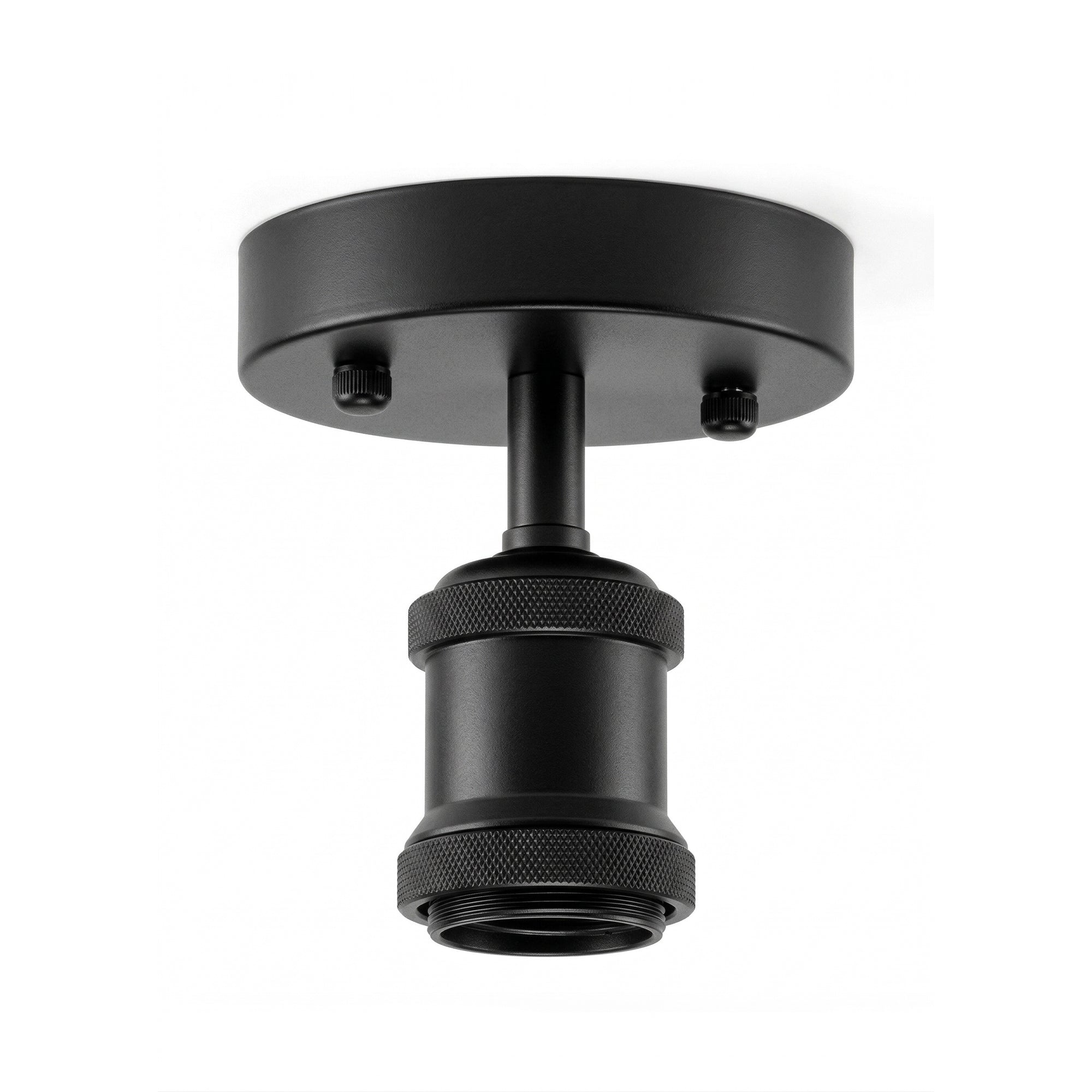 Vintage Black Ceiling Light | Retro E27 Flush Mount Holder ~1026
