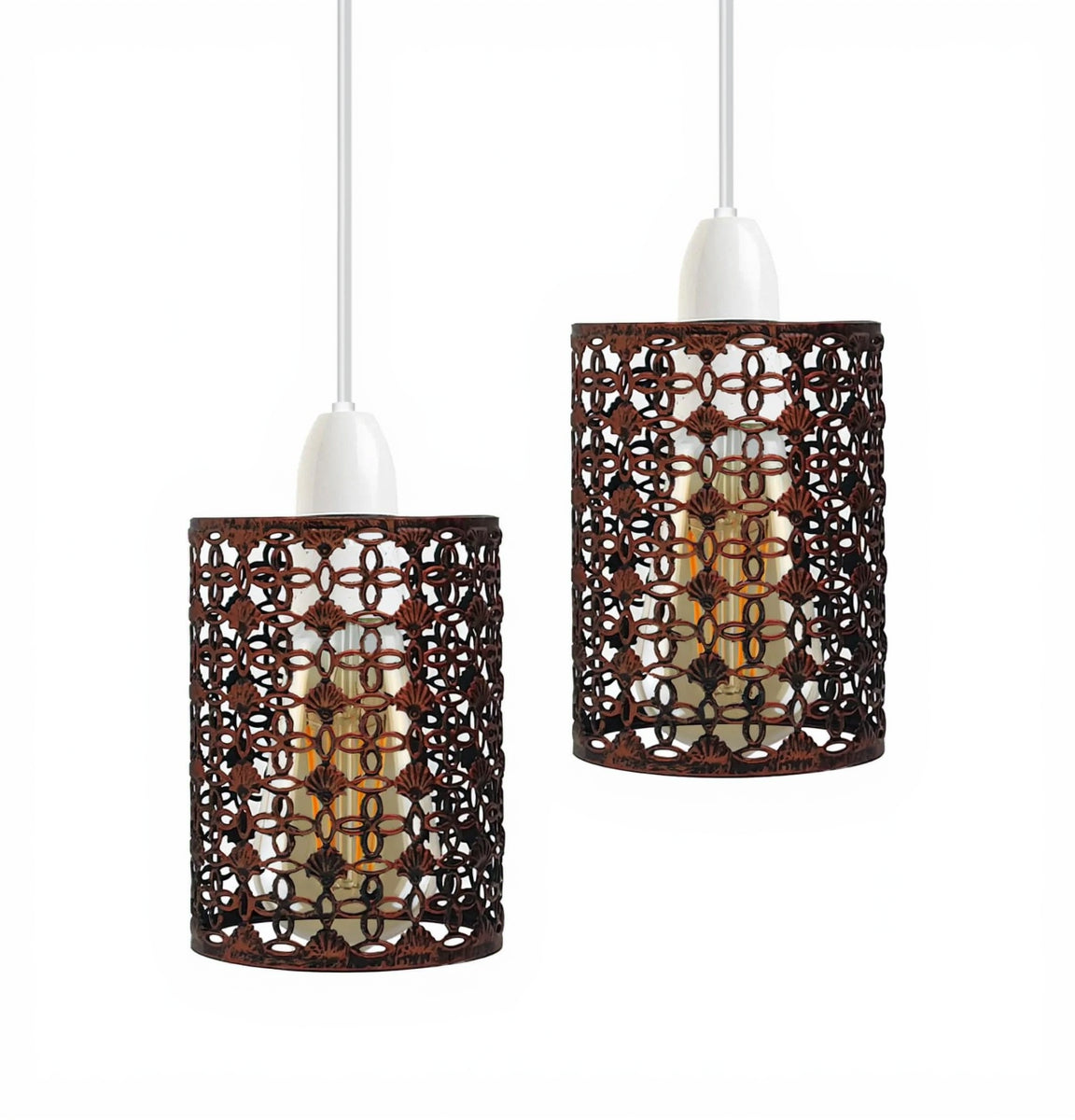 2-Pack DC Voltage Industrial Metal Bulb Guard | Drum Cage Lamp Shade ~1004