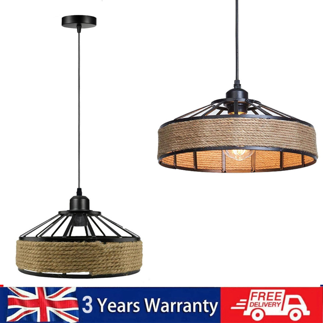 Hemp Rope Industrial Pendant Light ~1241