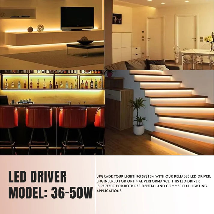 DCVOLTAGE IP20 36-50W Constant Current LED Driver, 300mA ~1062