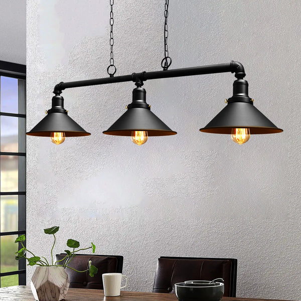 3 Light Steampunk Pendant Light with Adjustable Chain – E27 ~1019