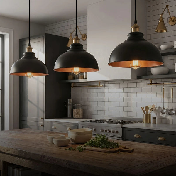 3 Pack Vintage Industrial Pendant Light E27 Metal Shade ~1182