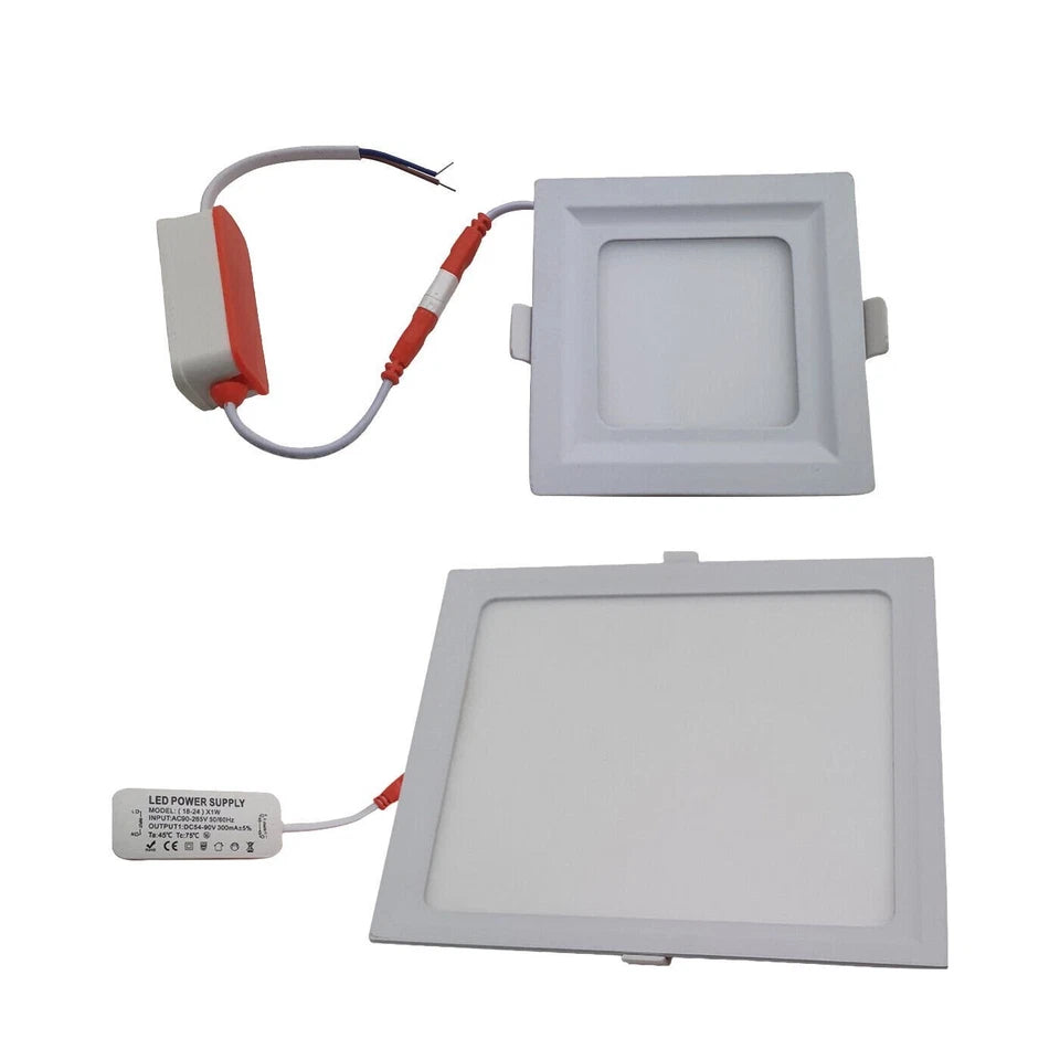 Square Recessed LED Panel Light – Slim Cool White 6000K Ceiling Light ~1220