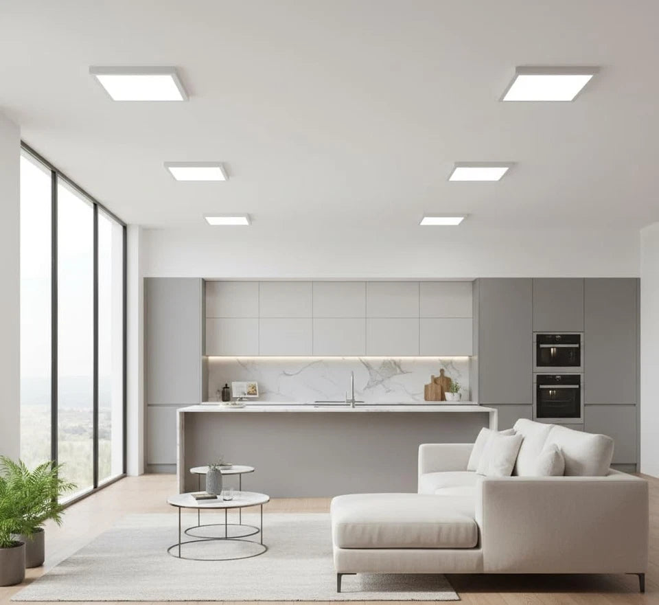 Square Recessed LED Panel Light – Slim Cool White 6000K Ceiling Light ~1220
