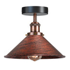 Industrial Semi Flush Ceiling Light – 22cm Cone Shade E27 ~1079