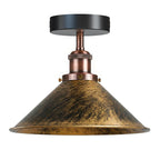 Industrial Semi Flush Ceiling Light – 22cm Cone Shade E27 ~1079