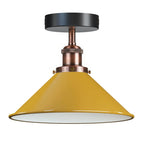 Industrial Semi Flush Ceiling Light – 22cm Cone Shade E27 ~1079
