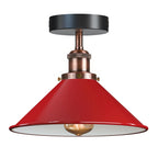 Industrial Semi Flush Ceiling Light – 22cm Cone Shade E27 ~1079