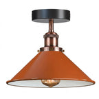 Industrial Semi Flush Ceiling Light – 22cm Cone Shade E27 ~1079