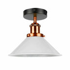 Industrial Semi Flush Ceiling Light – 22cm Cone Shade E27 ~1079
