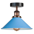Industrial Semi Flush Ceiling Light – 22cm Cone Shade E27 ~1079