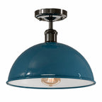 Industrial E27 Semi Flush Ceiling Light – Metal Dome ~1100