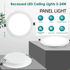 Modern 5W Round Recessed LED Downlight 6000K 550lm ~1223