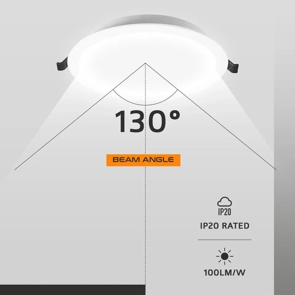 Modern 5W Round Recessed LED Downlight 6000K 550lm ~1223
