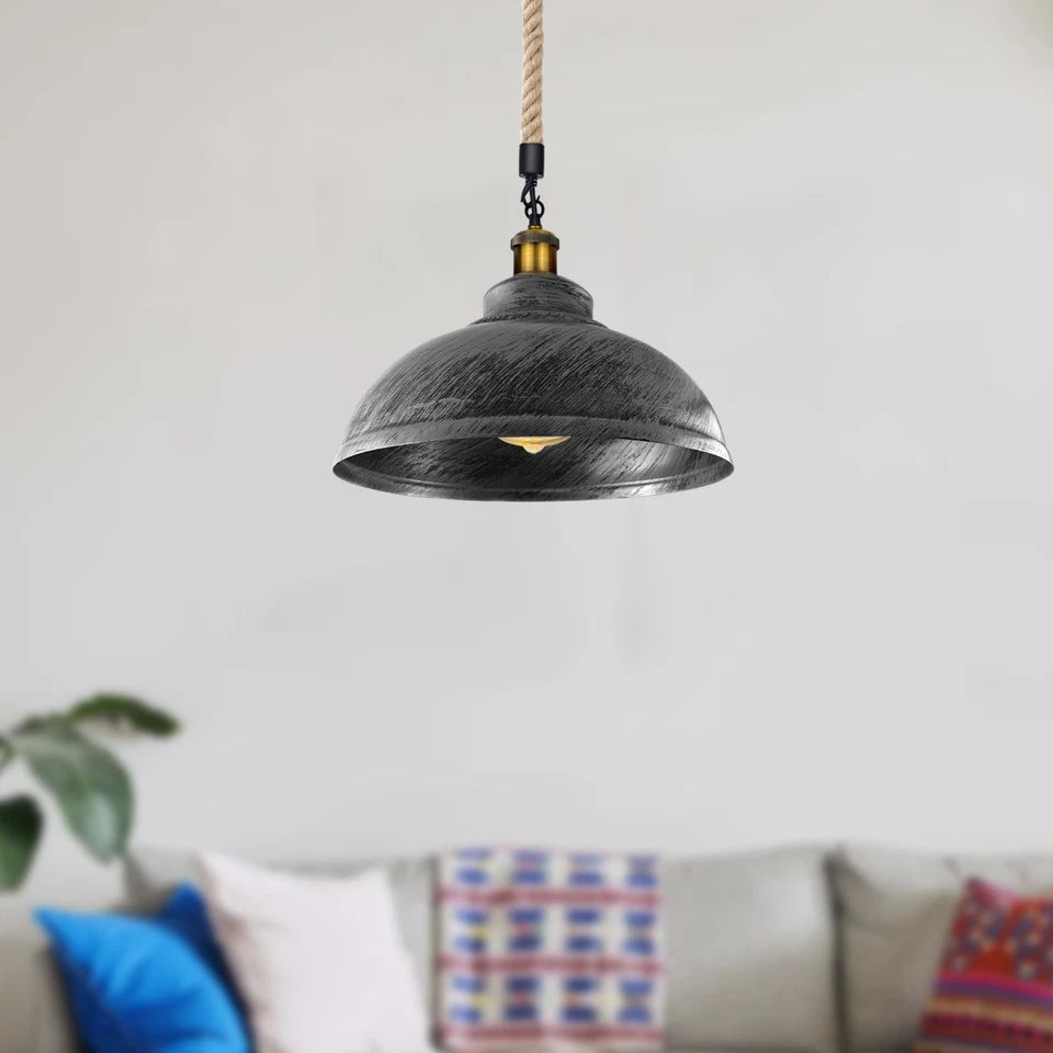 Hemp Rope Pendant Light E27 Vintage Industrial Ceiling Lamp ~1033