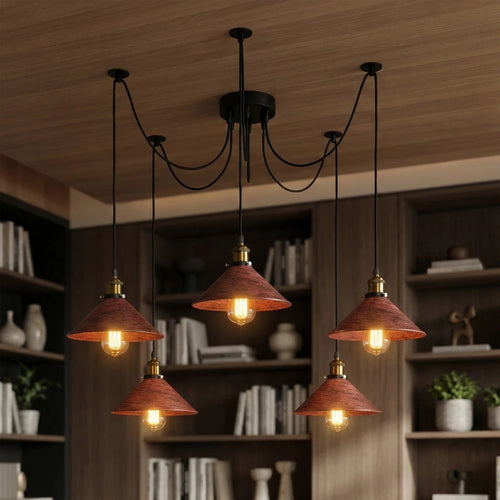 5 Light Spider Pendant Light – E27 Vintage Industrial Ceiling Light ~1089