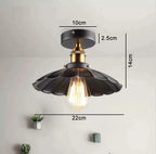 Industrial Flush Ceiling Light – E27 Metal Shade ~1174