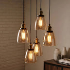 Modern Amber Glass Pendant Light E27 Ceiling Hanging Lamp ~1195