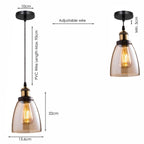 Modern Amber Glass Pendant Light E27 Ceiling Hanging Lamp ~1195