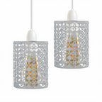 2-Pack DC Voltage Industrial Metal Bulb Guard | Drum Cage Lamp Shade ~1004