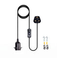 Plug In E27 Pendant Light Cord Set 4m or 4.5m Black or White