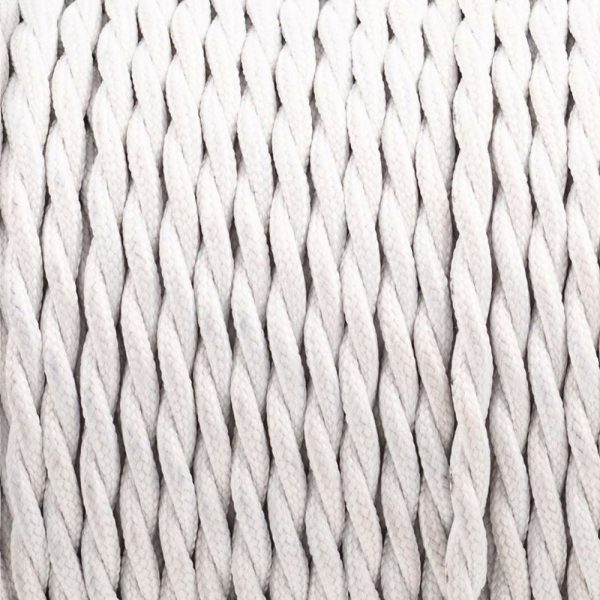 10m 2 Core Twisted Electric Cable White color fabric 0.75mm~4781