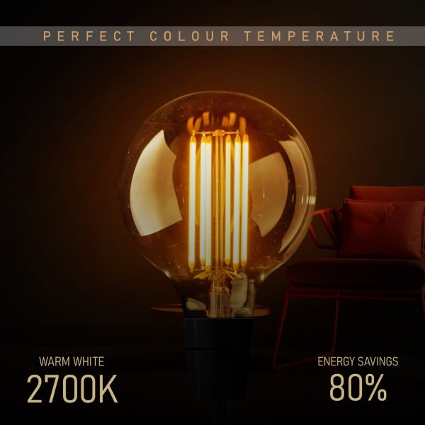 10-Pack G125 E27 8W Dimmable LED Bulbs Vintage Retro Globe Style