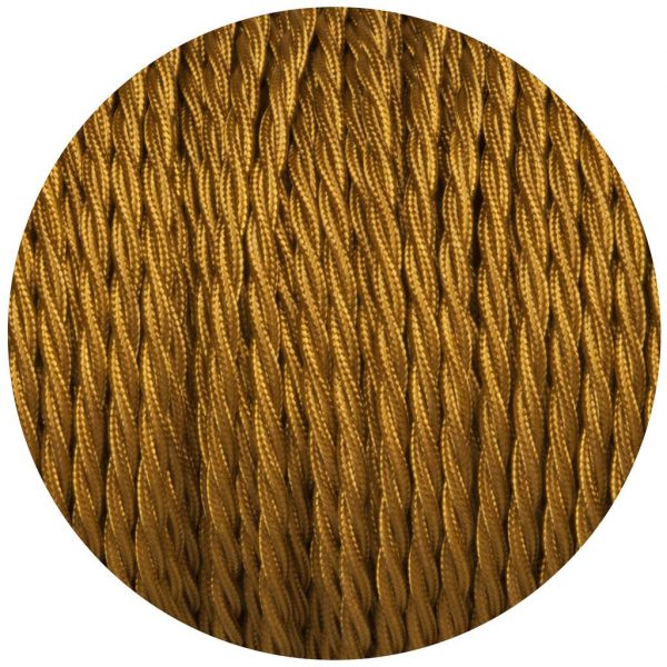 DC VOLTAGE 2 Core Twisted Vintage Fabric Electrical Cable Gold