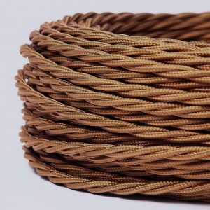 DC VOLTAGE 10m 2 Core Brown Fabric Twisted Electric Cable