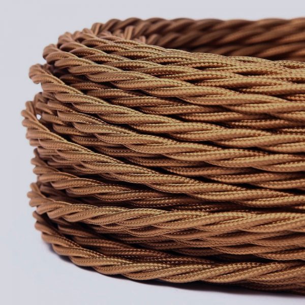 DC VOLTAGE 10m 2 Core Brown Fabric Twisted Electric Cable