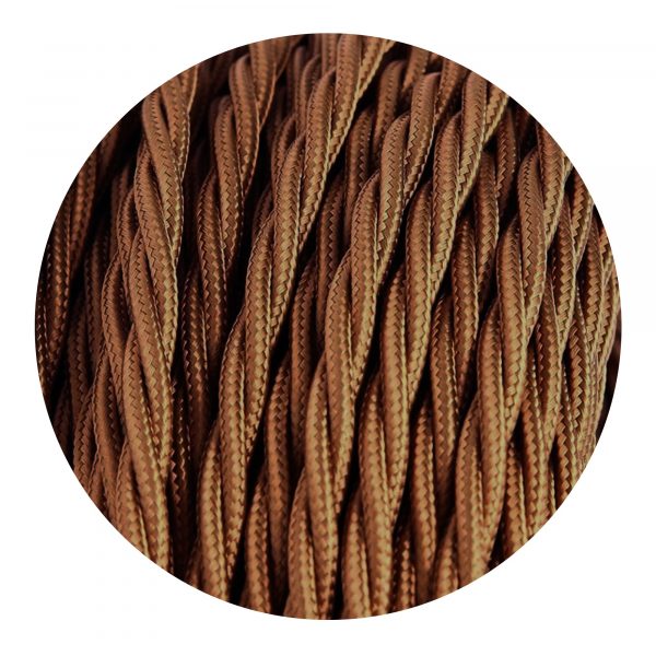 DC VOLTAGE 10m 2 Core Brown Fabric Twisted Electric Cable