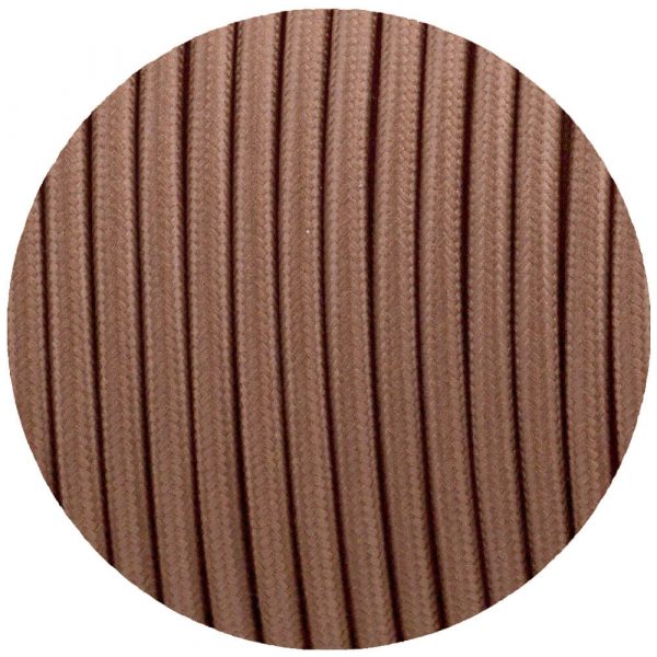 DC VOLTAGE 10m 2 Core Round 0.75mm Vintage Braided Light Brown Fabric Covered Light Flex