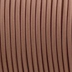 DC VOLTAGE 10m 2 Core Round 0.75mm Vintage Braided Light Brown Fabric Covered Light Flex